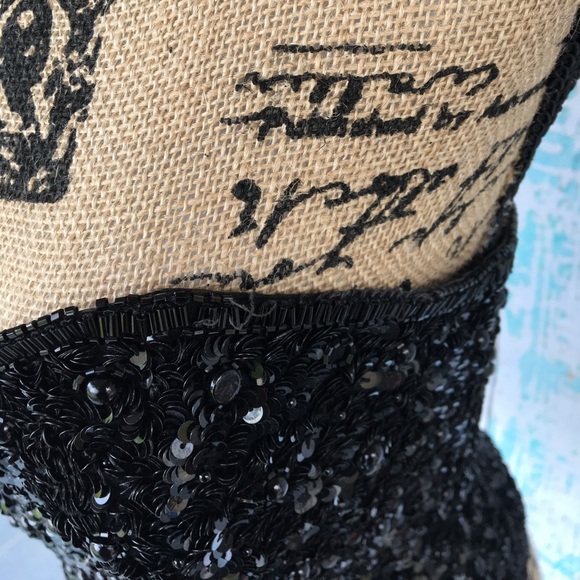 Adrianna Papell Black Sequin Strapless Top - Picture 8 of 8